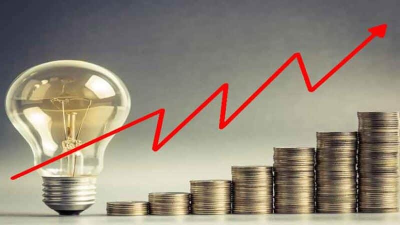 light bulb rising electricity prices