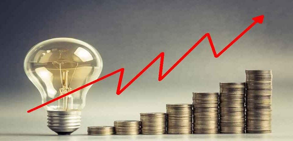 light bulb rising electricity prices